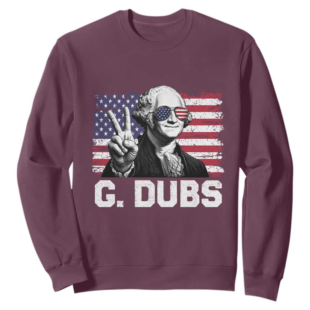 G Dubs George Washington Funny 4th Of July Sweatshirt Vintage American Flag