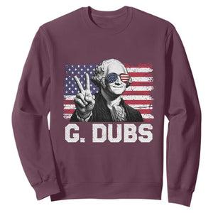 G Dubs George Washington Funny 4th Of July Sweatshirt Vintage American Flag