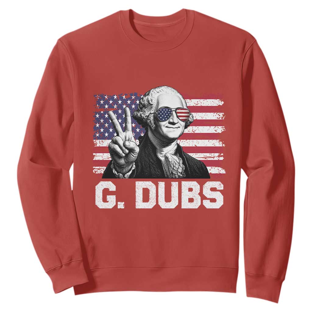 G Dubs George Washington Funny 4th Of July Sweatshirt Vintage American Flag
