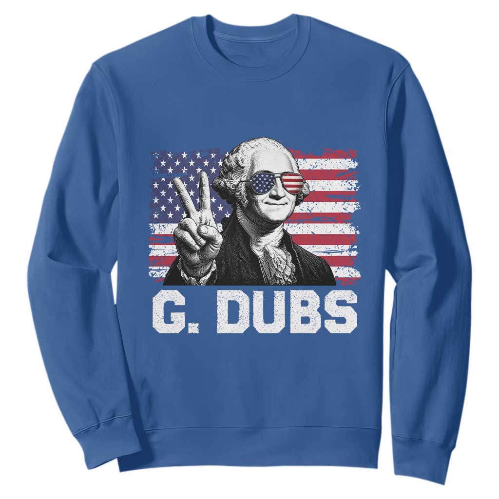 G Dubs George Washington Funny 4th Of July Sweatshirt Vintage American Flag