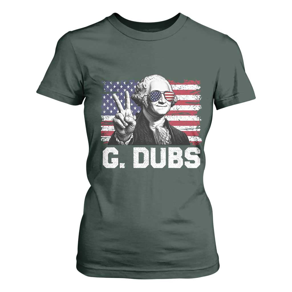 G Dubs George Washington Funny 4th Of July T Shirt For Women Vintage American Flag