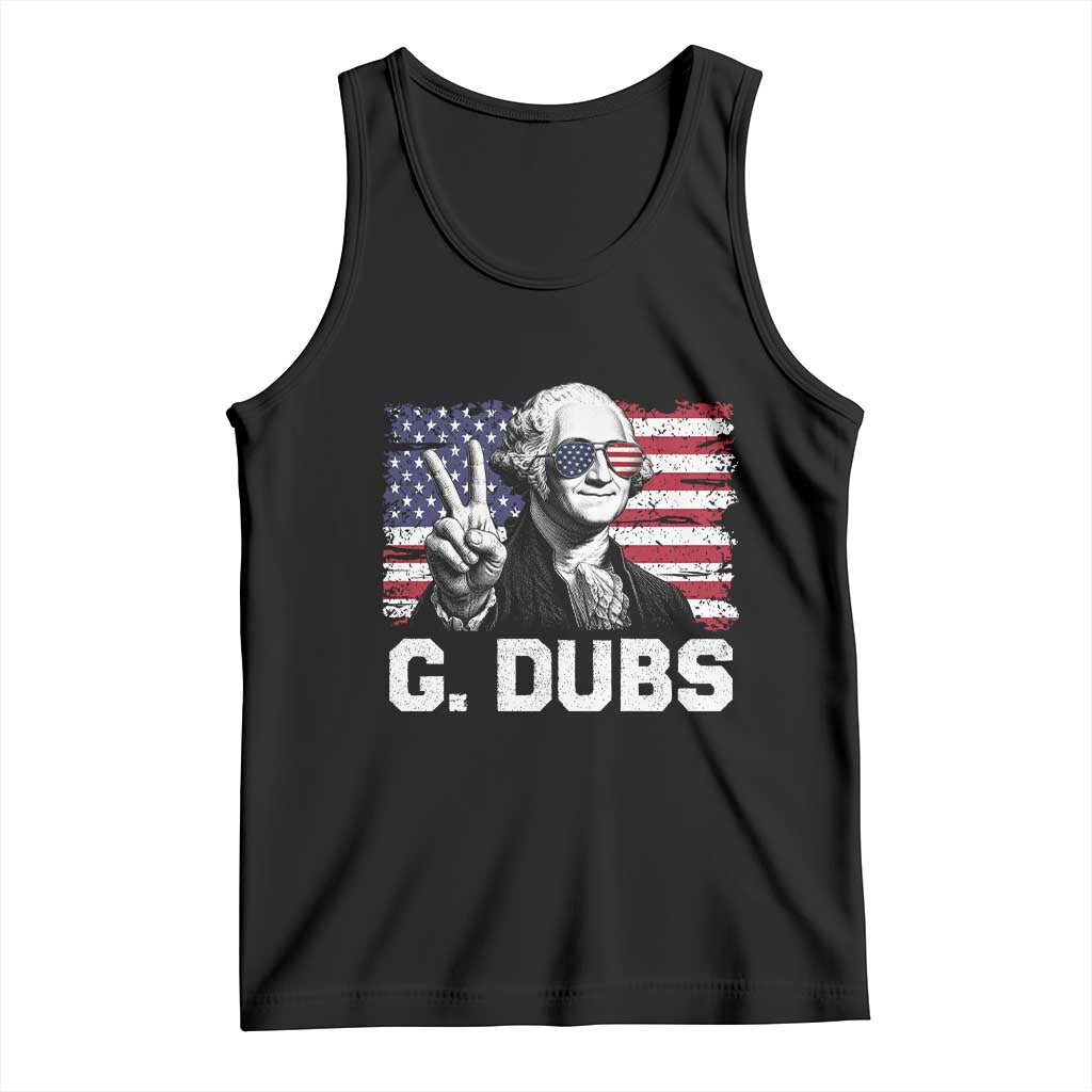 G Dubs George Washington Funny 4th Of July Tank Top Vintage American Flag