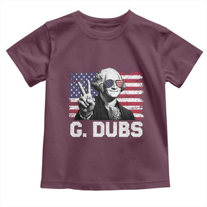 G Dubs George Washington Funny 4th Of July Toddler T Shirt Vintage American Flag