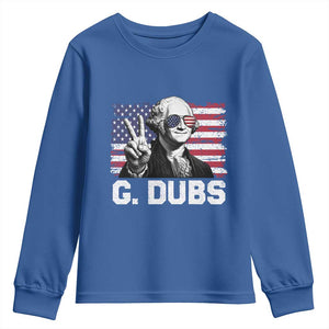 G Dubs George Washington Funny 4th Of July Youth Sweatshirt Vintage American Flag