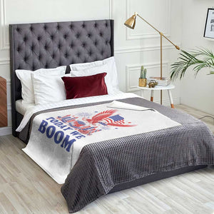 Today We Boom 4th of July Bald Eagle Fireworks Throw Blanket