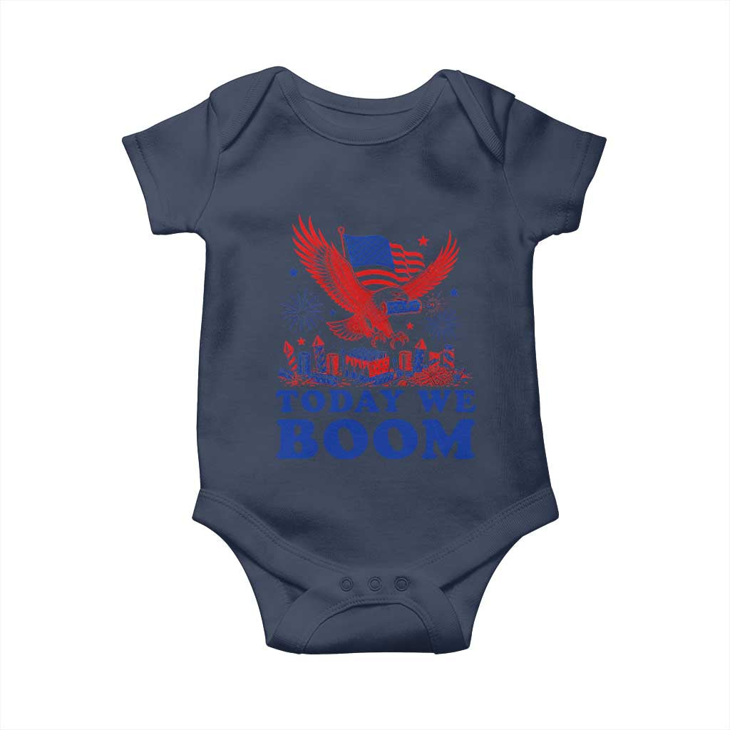 Today We Boom 4th of July Bald Eagle Fireworks Baby Onesie