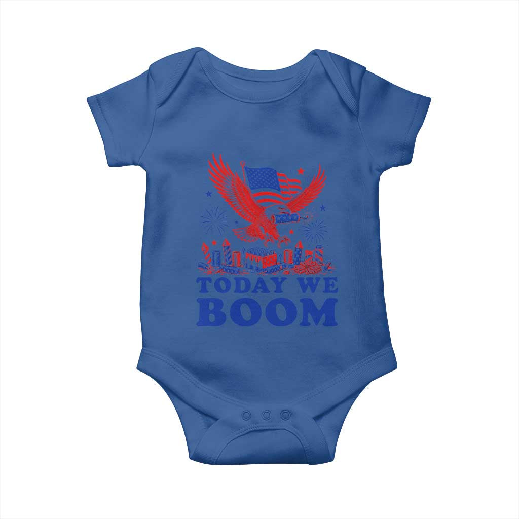 Today We Boom 4th of July Bald Eagle Fireworks Baby Onesie