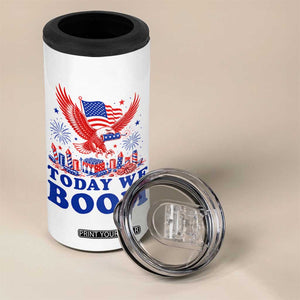 Today We Boom 4th of July Bald Eagle Fireworks 4 in 1 Can Cooler Tumbler