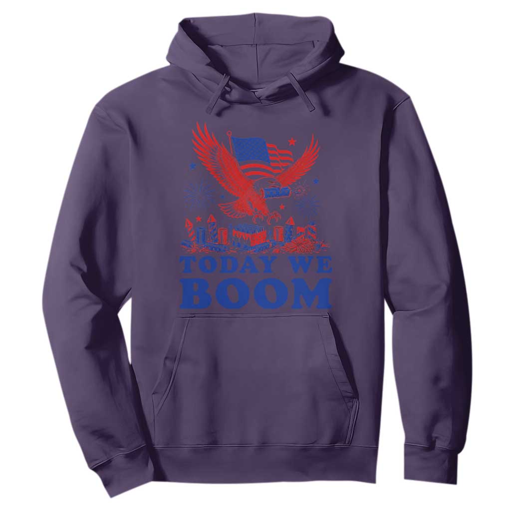 Today We Boom 4th of July Bald Eagle Fireworks Hoodie