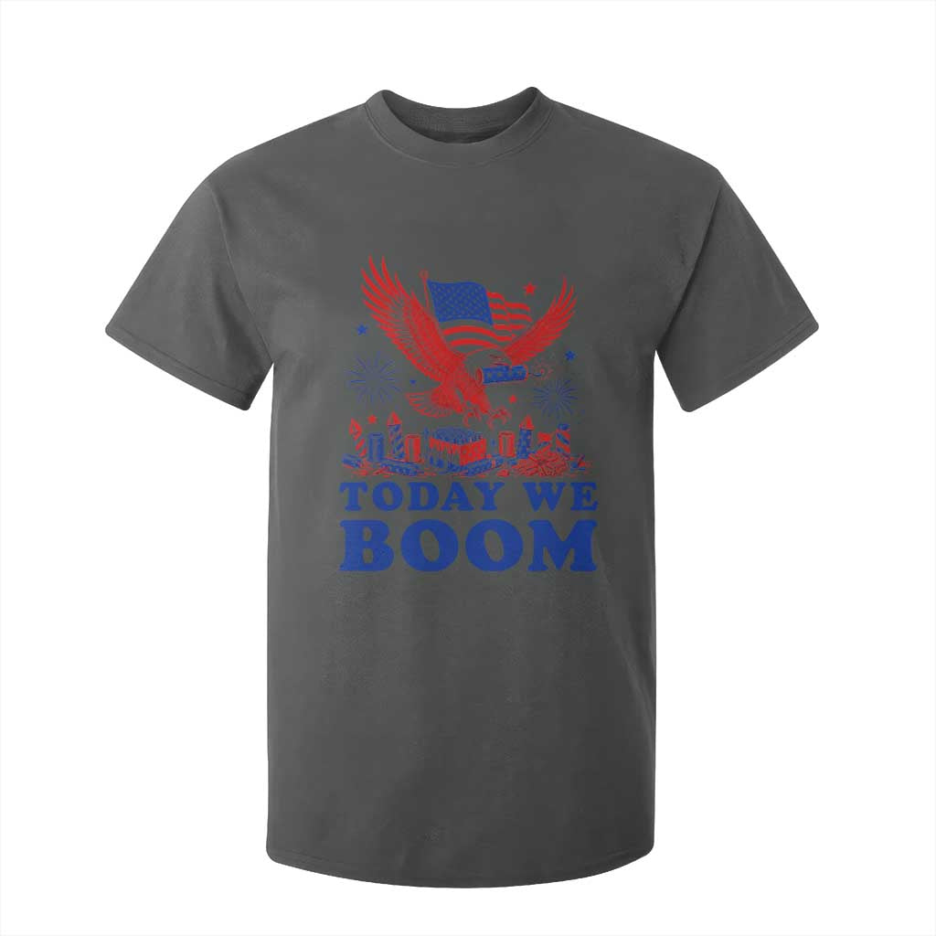 Today We Boom 4th of July Bald Eagle Fireworks T Shirt For Kid