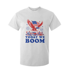 Today We Boom 4th of July Bald Eagle Fireworks T Shirt For Kid