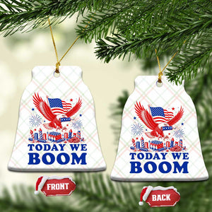 Today We Boom 4th of July Bald Eagle Fireworks Ceramic Ornament