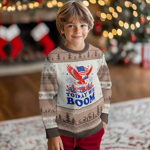 Today We Boom 4th of July Bald Eagle Fireworks Ugly Christmas Sweater
