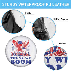 Today We Boom 4th of July Bald Eagle Fireworks Spare Tire Cover