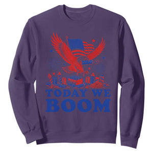 Today We Boom 4th of July Bald Eagle Fireworks Sweatshirt