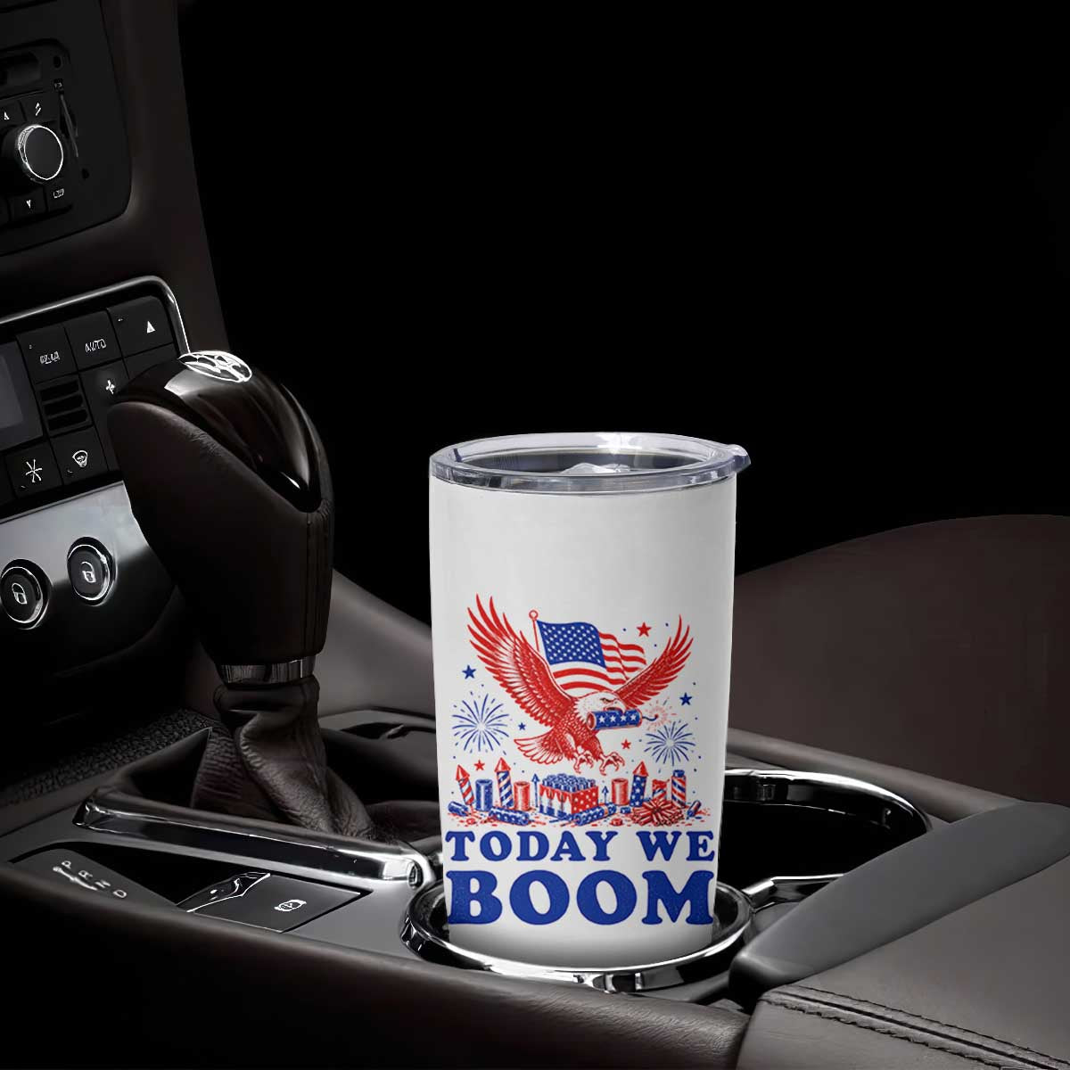 Today We Boom 4th of July Bald Eagle Fireworks Tumbler Cup