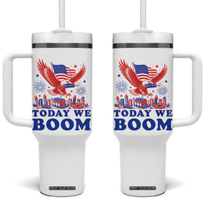 Today We Boom 4th of July Bald Eagle Fireworks Tumbler With Handle