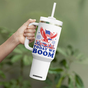 Today We Boom 4th of July Bald Eagle Fireworks Tumbler With Handle