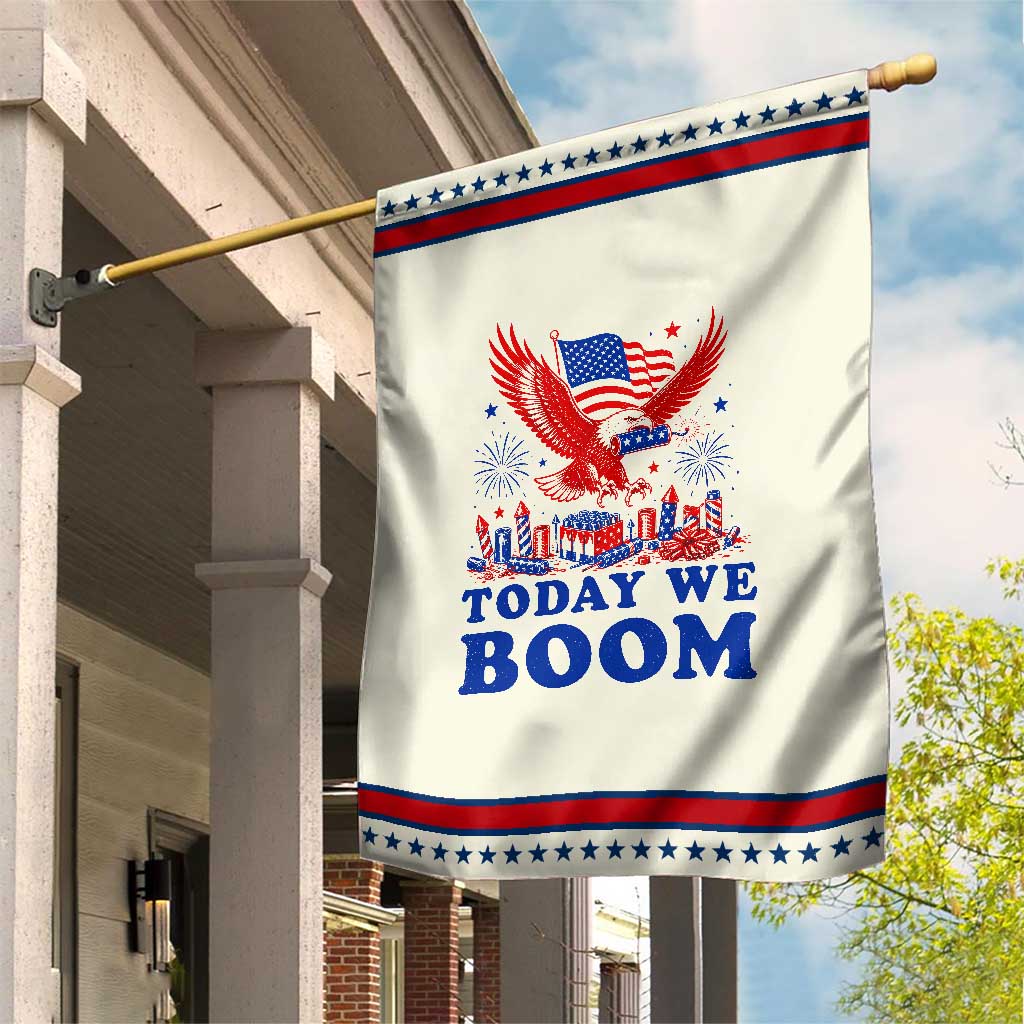 Today We Boom 4th of July Bald Eagle Fireworks Patriotic Garden Flag TS11 Modern Beige Red Print Your Wear