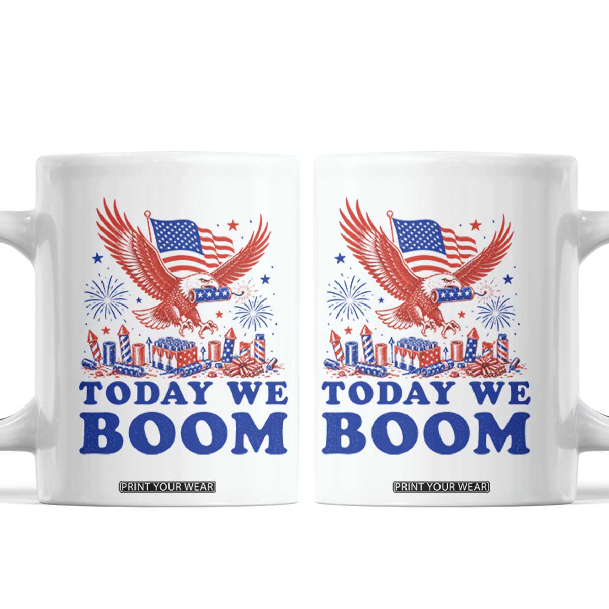 Today We Boom 4th of July Bald Eagle Fireworks Coffee Mug