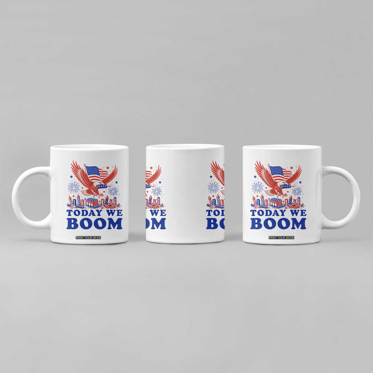 Today We Boom 4th of July Bald Eagle Fireworks Coffee Mug