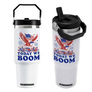Today We Boom 4th of July Bald Eagle Fireworks Flip Straw Tumbler