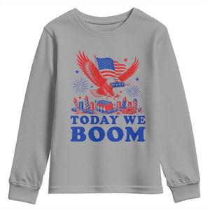 Today We Boom 4th of July Bald Eagle Fireworks Youth Sweatshirt
