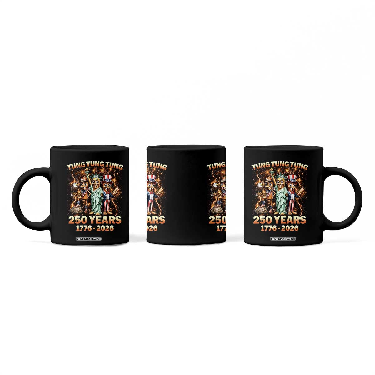 Tung Tung Tung Sahur 250 Years American Coffee Mug Funny Brainrot Meme 4th of July
