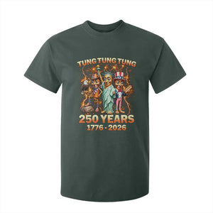 Tung Tung Tung Sahur 250 Years American T Shirt For Kid Funny Brainrot Meme 4th of July