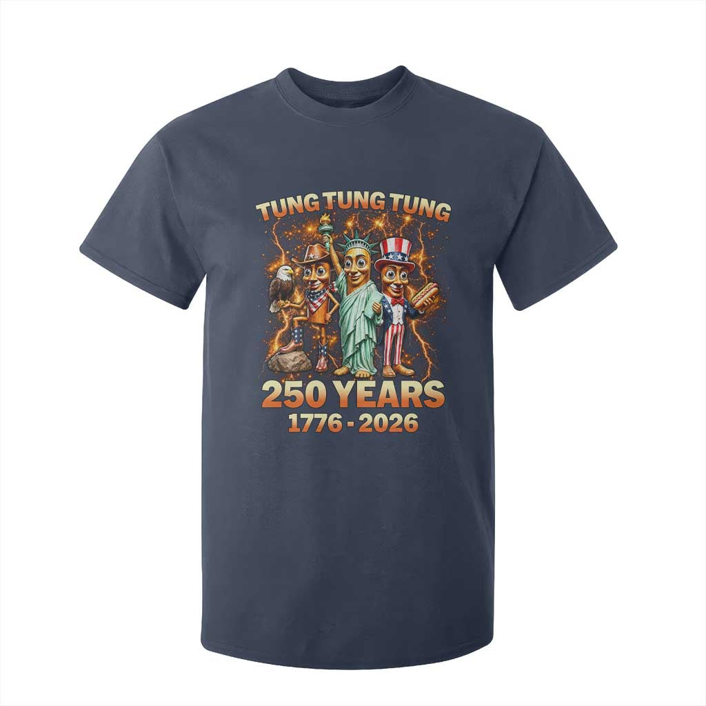 Tung Tung Tung Sahur 250 Years American T Shirt For Kid Funny Brainrot Meme 4th of July