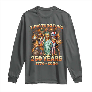 Tung Tung Tung Sahur 250 Years American Long Sleeve Shirt Funny Brainrot Meme 4th of July