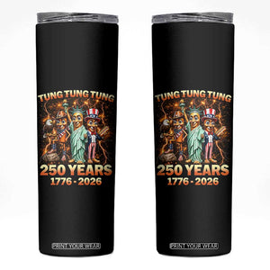 Tung Tung Tung Sahur 250 Years American Skinny Tumbler Funny Brainrot Meme 4th of July