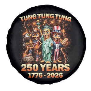 Tung Tung Tung Sahur 250 Years American Spare Tire Cover Funny Brainrot Meme 4th of July