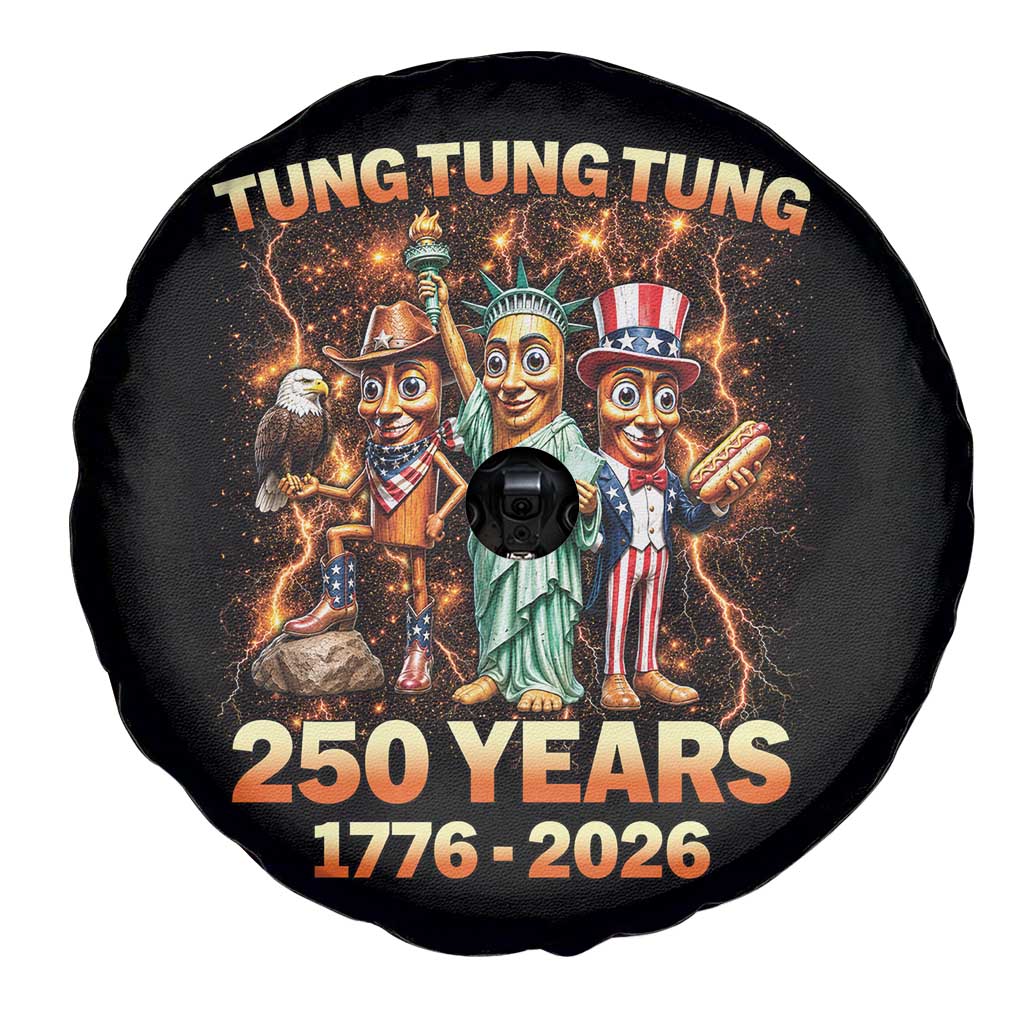 Tung Tung Tung Sahur 250 Years American Spare Tire Cover Funny Brainrot Meme 4th of July