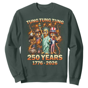 Tung Tung Tung Sahur 250 Years American Sweatshirt Funny Brainrot Meme 4th of July