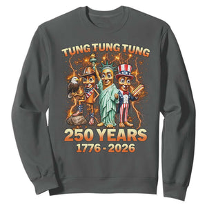 Tung Tung Tung Sahur 250 Years American Sweatshirt Funny Brainrot Meme 4th of July