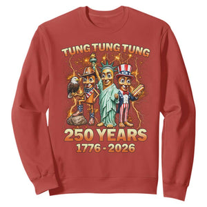 Tung Tung Tung Sahur 250 Years American Sweatshirt Funny Brainrot Meme 4th of July