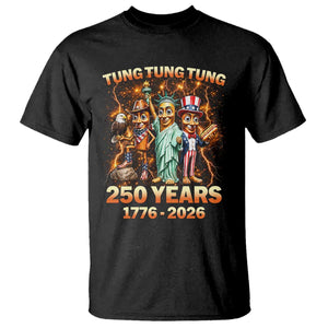 Tung Tung Tung Sahur 250 Years American T Shirt Funny Brainrot Meme 4th of July