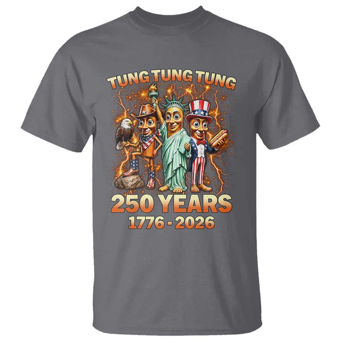 Tung Tung Tung Sahur 250 Years American T Shirt Funny Brainrot Meme 4th of July