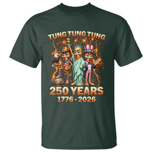 Tung Tung Tung Sahur 250 Years American T Shirt Funny Brainrot Meme 4th of July