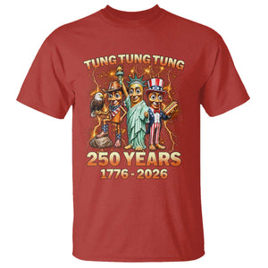 Tung Tung Tung Sahur 250 Years American T Shirt Funny Brainrot Meme 4th of July