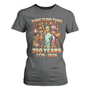 Tung Tung Tung Sahur 250 Years American T Shirt For Women Funny Brainrot Meme 4th of July