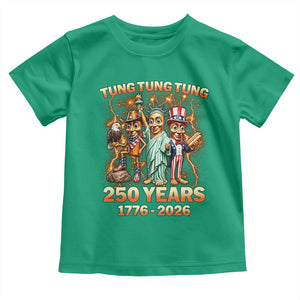 Tung Tung Tung Sahur 250 Years American Toddler T Shirt Funny Brainrot Meme 4th of July