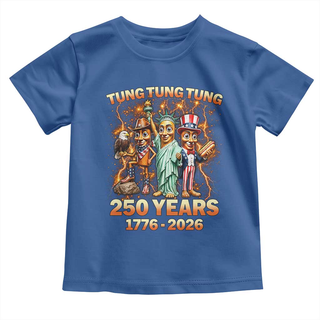 Tung Tung Tung Sahur 250 Years American Toddler T Shirt Funny Brainrot Meme 4th of July