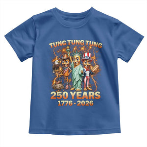 Tung Tung Tung Sahur 250 Years American Toddler T Shirt Funny Brainrot Meme 4th of July