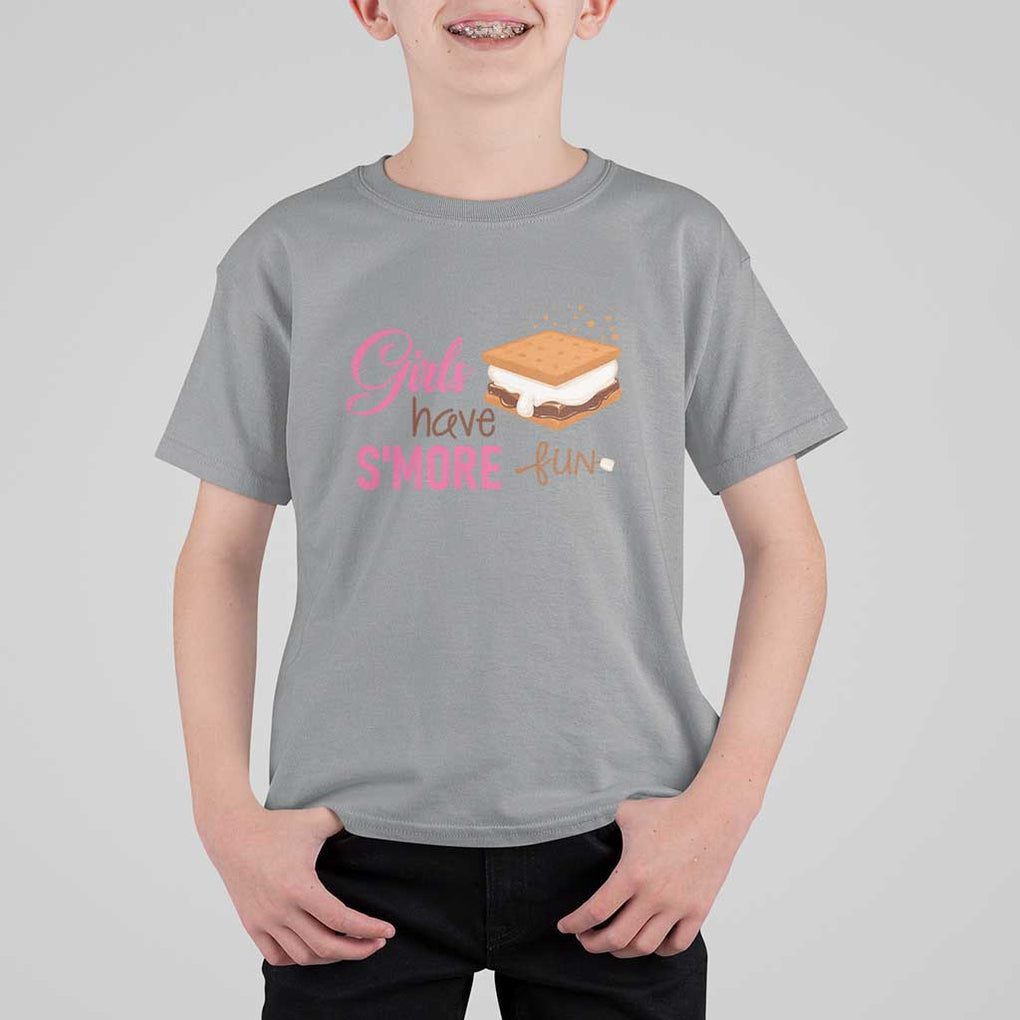 Funny Girls Have Smore Fun T Shirt For Kid Camping Food S'more TS11 Sport Gray Print Your Wear