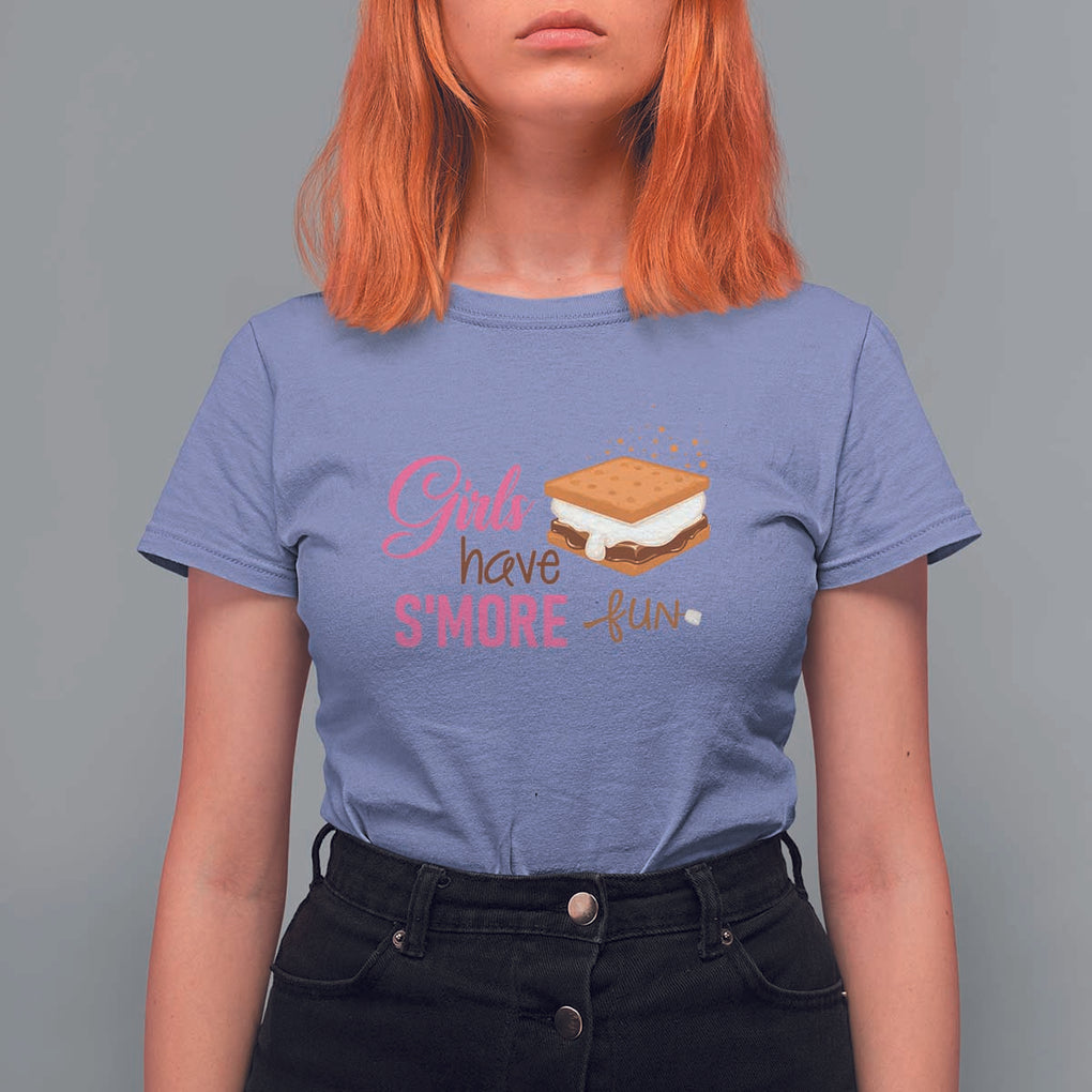 Funny Girls Have Smore Fun T Shirt For Women Camping Food S'more TS11 Violet Print Your Wear