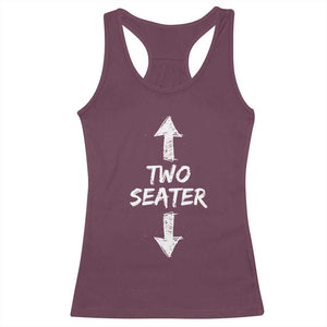 Funny Two Seater Racerback Tank Top Dirty Adult Humor Offensive Gag TS11 Maroon Print Your Wear