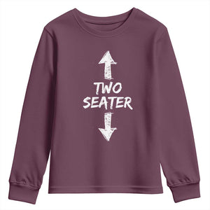 Funny Two Seater Youth Sweatshirt Dirty Adult Humor Offensive Gag TS11 Maroon Print Your Wear