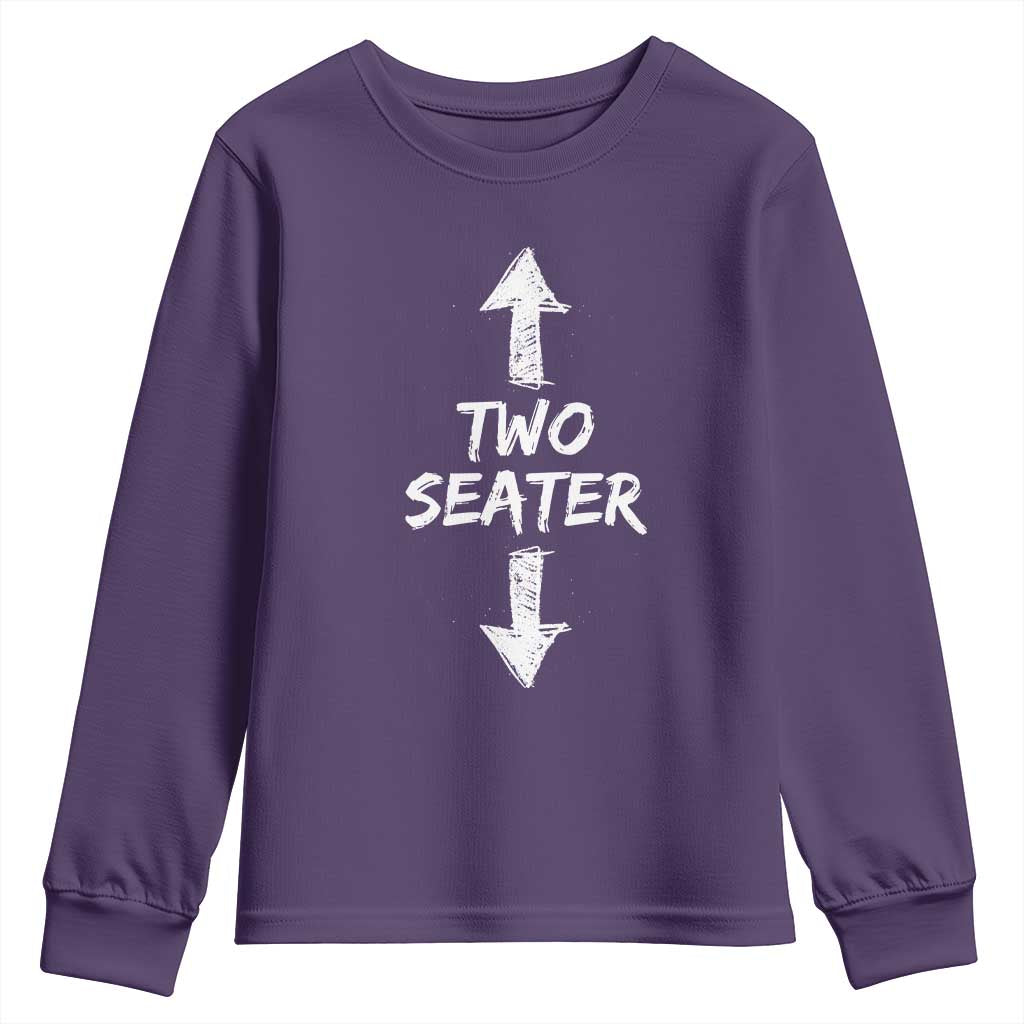 Funny Two Seater Youth Sweatshirt Dirty Adult Humor Offensive Gag TS11 Purple Print Your Wear